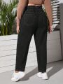 Plus Paperbag Waist Mom Fit Jeans