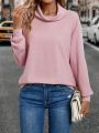 SHEIN LUNE Cowl Neck Drop Shoulder Sweatshirt