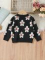 Baby Girl Flower Pattern Sweater