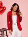 SHEIN Clasi Women's Alentine's Day  Notched Lapel Collar Blazer