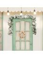 Costway 9ft Pre-lit Snowy Christmas Garland w/ Berries Poinsettia Flowers Timer