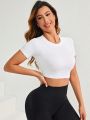 Yoga Basic Round Neck Short Sleeve Sports T-Shirt