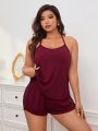 Plus Size Lace Trimmed Pajama Set