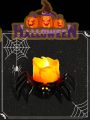 Halloween Decorative Led Electronic Candle Light With Spider Design, Table Lamp, Horrible Atmosphere, Built-in Battery