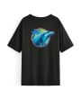 Stevenrhodes Women'S Dolphin & Palm Tree Printed Round Neck T-Shirt