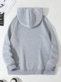 Men's Letter Print Drawstring Hooded Sweatshirt