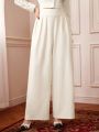 SHEIN DECDS Solid Color High Waist Wide Leg Pants