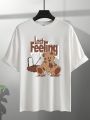 Manfinity Men's Loose Fit Cartoon And Letter Printed T-Shirt