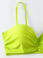 SHEIN Swim Vcay Pleated Detail Bikini Swimsuit Set