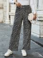 SHEIN Essnce Women's All-over Printed Elastic Waist Trousers