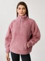 GLOWMODE Thick Polar Fleece Half-Zip Winter Sweatshirt With Zip Pocket Comfortable Warm