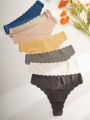 7pack Scallop Trim No Show Thong Set