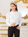 Teen Girls' Puff Sleeve Ruched Blouse
