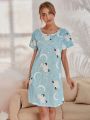 Moon & Cartoon Graphic Nightdress