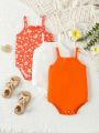 Baby Girl Floral & Solid Color Cami Bodysuit