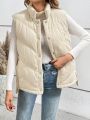 SHEIN Frenchy Women's Corduroy Solid Color Padded Vest