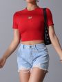 Women's Heart-shaped Hollow Out T-shirt