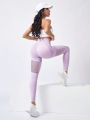 Hollow Out Tummy Control Sports Leggings