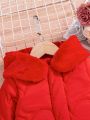 Fairy Style Baby Girls' Cute Red Open Front Hooded Fashionable Romantic Princess Dress Coat