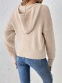 SHEIN Frenchy Women's Solid Color Drawstring Hoodie Sweater