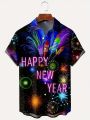 Men's Fireworks And Letter Print Shirt