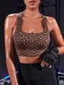 Yoga Sxy Leopard Print Racer Back Sports Bra