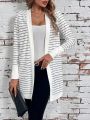 SHEIN LUNE Women's Striped Long Sleeve Jacket