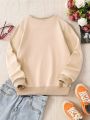 Girls' Long Sleeve Pullover Sweatshirt With Giraffe Printed, Spring/fall