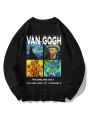 Tween Boy Oil Painting And Slogan Graphic Pullover