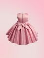 Little Girls' Bows Decorated Sequined Party Dress