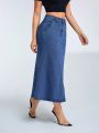 Women's Long Mermaid Style Denim Skirt