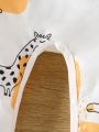 3pcs/Set Infant Boys' Giraffe Print Long Sleeve Jumpsuit