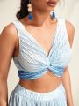 Christian Allana Ombre Bustier Halter Top