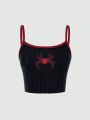 SHEIN Kids EVRYDAY Tween Girls' Spider Embroidery Cami Top