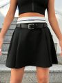 SHEIN Coolane Color Blocking High Waist A-Line Skirt