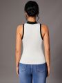 SHEIN Tall Women'S Two-Tone Stand Collar Vest