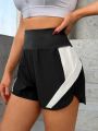 SHEIN Running Colorblock Wideband Waist Sports Shorts