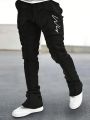 Men Letter Graphic Drawstring Waist Sweatpants