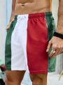 Men's Color Collision Drawstring Beach Pants