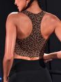 Yoga Sxy Leopard Print Racer Back Sports Bra