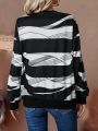 Color Block Striped Drop Shoulder Sweatshirt