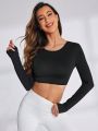 Round Neck Backless Slim Fit T-Shirt