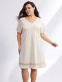 Luvlette Plus Cotton Modal Lace Nightgown