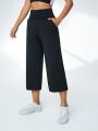 Wide Waistband Capris Sports Pants