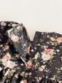 Baby Girl Black Flower Print Dress