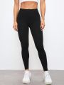 SHEIN Yoga High Street Solid Color Sports Leggings