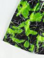 Teenage Boys' Lightning Printed Swimming Trunks