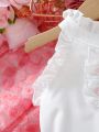 Infant Girls' Summer Party Outfit Ruffle Trim Top And Skirt Set