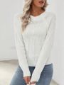 Women's Round Neck Drop Shoulder Sleeve Sweater