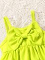 2pcs Baby Girls' Fashion Butterfly Bow Tie Strap & Flared Pants Outfits For Summer